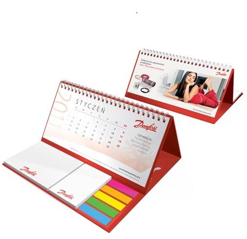 9407406  PM202 Bordkalender hardback wire-o 211 x 194mm med Sticky Notes og inkeksmark&#248;rer 500